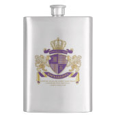 Wapenmonogram Emblem Golden Lion Shield Heupfles (Voorkant)