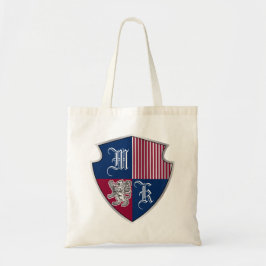Wapenmonogram Emblem Silver Lion Shield Tote Bag