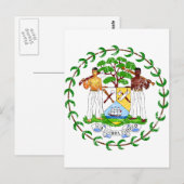 Wapenmunt Belize Briefkaart (Voorkant / Achterkant)