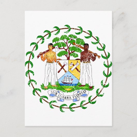 Wapenmunt Belize Briefkaart (Voorkant)