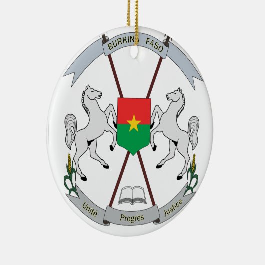 Wapenmunt Burkina Faso - Armoiries Burkina Faso Keramisch Ornament (Rechts)