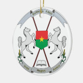 Wapenmunt Burkina Faso - Armoiries Burkina Faso Keramisch Ornament (Links)