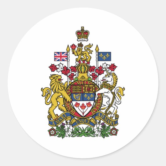 Wapenmunt Canada Officiële heraldry Symbol Logo Ronde Sticker (Voorkant)