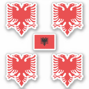 Wapenmunt en vlag van Albanië Sticker