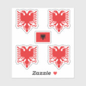 Wapenmunt en vlag van Albanië Sticker (Vel)