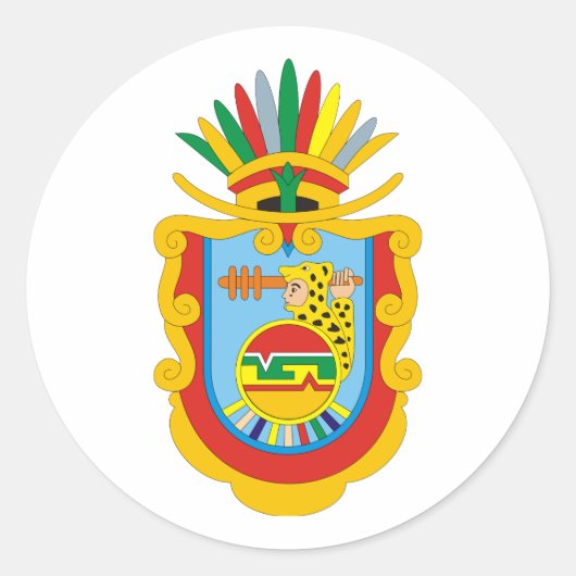 Wapenmunt Guerrero Mexico Officieel symbool Logo Ronde Sticker (Voorkant)