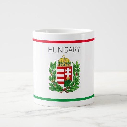 Wapenmunt Hongarije Budapest Gifts Grote Koffiekop (Voorkant)