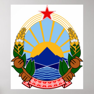 Wapenmunt Macedonië Officieel symbool heraldry Poster