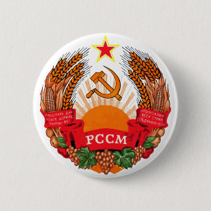 Wapenmunt Moldavië Officieel symbool heraldry Log Ronde Button 5,7 Cm