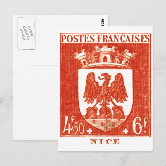 Wapenmunt, Nice Frankrijk Briefkaart (Voorkant / Achterkant)