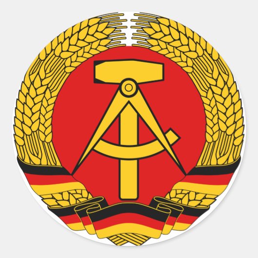 Wapenmunt Oost-Duitsland Officieel symbool heraldr Ronde Sticker (Voorkant)