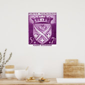 Wapenmunt, Saint Etienne Frankrijk Poster (Keuken)