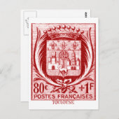 Wapenmunt, Toulouse Frankrijk Briefkaart (Voorkant / Achterkant)