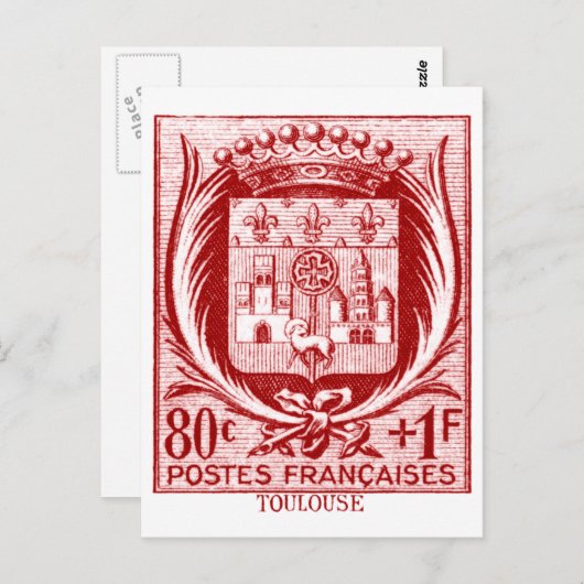 Wapenmunt, Toulouse Frankrijk Briefkaart (Voorkant / Achterkant)