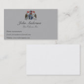 Wapenmunt - twee Griffins en helm Visitekaartje (Voorkant / Achterkant)