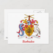 Wapenmunt van Barbados Briefkaart (Voorkant / Achterkant)