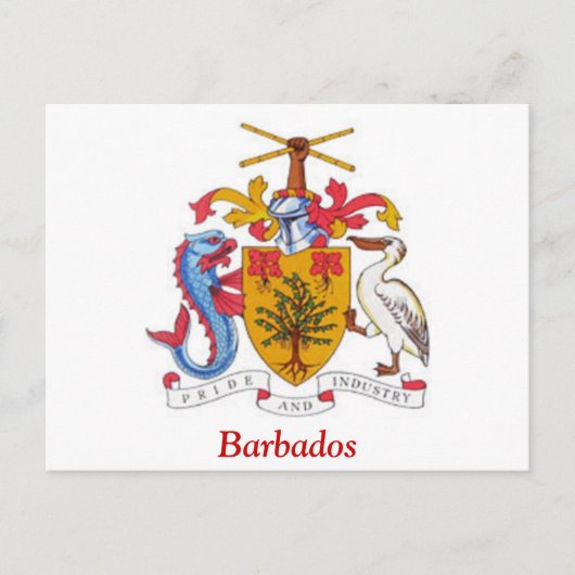 Wapenmunt van Barbados Briefkaart (Voorkant)