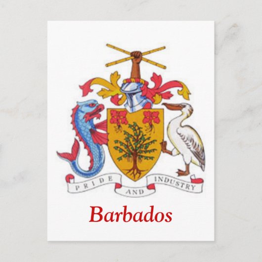 Wapenmunt van Barbados Briefkaart (Voorkant)