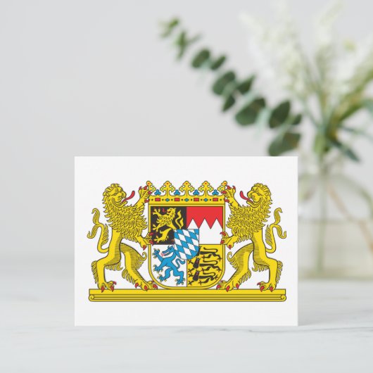 Wapenmunt van Beieren Officieel Duitsland Symbool Briefkaart (Staand voorkant)