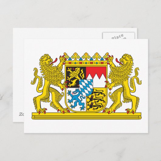Wapenmunt van Beieren Officieel Duitsland Symbool Briefkaart (Voorkant / Achterkant)
