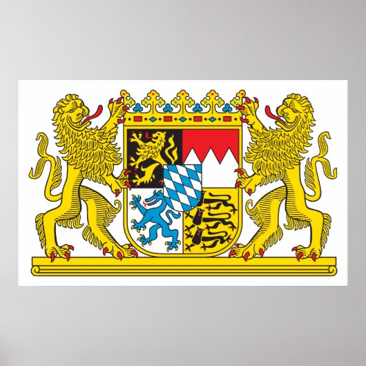 Wapenmunt van Beieren Officieel Duitsland Symbool Poster (Voorkant)