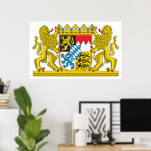 Wapenmunt van Beieren Officieel Duitsland Symbool Poster (Thuiskantoor)