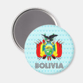 Wapenmunt van bolivia magneet (Voorkant / Achterkant)