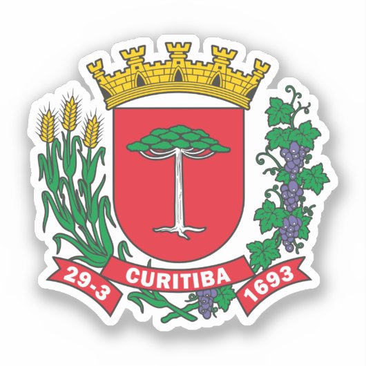 Wapenmunt van Curitiba, Brazilië Sticker (Voorkant)