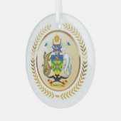 Wapenmunt van de Salomonseilanden Glas Ornament (Voorkant links)