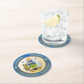 Wapenmunt van de Salomonseilanden Ronde Kartonnen Onderzetter (Insitu)