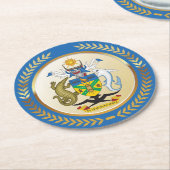 Wapenmunt van de Salomonseilanden Ronde Kartonnen Onderzetter (Gebogen)