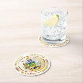 Wapenmunt van de Salomonseilanden Ronde Kartonnen Onderzetter (Insitu)