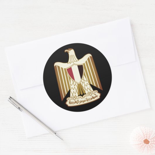 Wapenmunt van Egypte Ronde Sticker (Envelop)