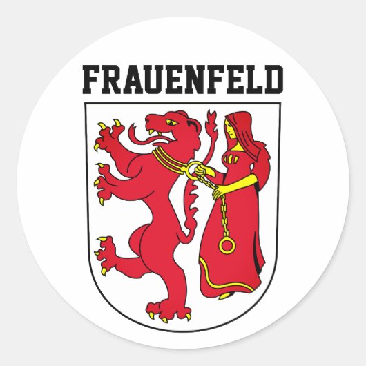 Wapenmunt van Frauenfeld, Zwitserland Ronde Sticker (Voorkant)