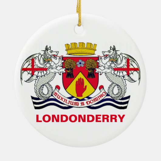 Wapenmunt van het graafschap London, N. Ireland Keramisch Ornament (Achterkant)