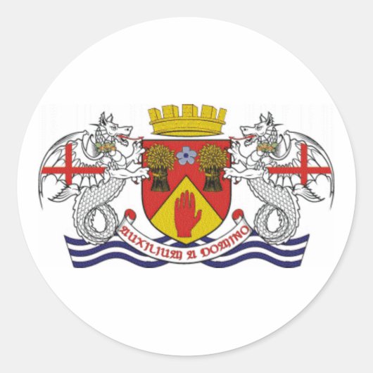 Wapenmunt van het graafschap London, N. Ireland Ronde Sticker (Voorkant)