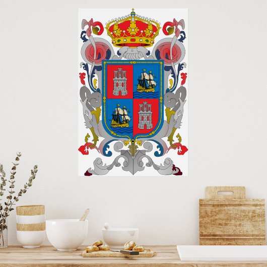 Wapenmunt van het officiële symbool van Campeche M Poster (Keuken)