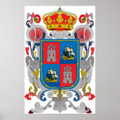 Wapenmunt van het officiële symbool van Campeche M Poster (Voorkant)