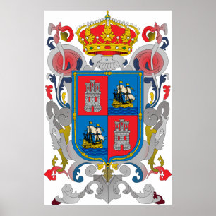 Wapenmunt van het officiële symbool van Campeche M Poster