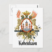 Wapenmunt van Kopenhagen Briefkaart (Voorkant / Achterkant)