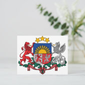 Wapenmunt van Letland - Latvijas ģerbonis Briefkaart (Staand voorkant)