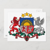 Wapenmunt van Letland - Latvijas ģerbonis Briefkaart (Voorkant / Achterkant)