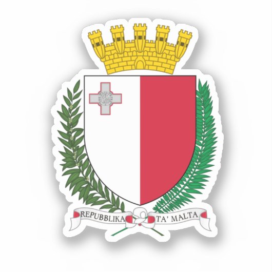 Wapenmunt van Malta Sticker (Voorkant)