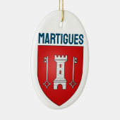 Wapenmunt van martigues, Frankrijk Keramisch Ornament (Rechts)