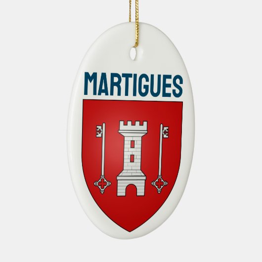 Wapenmunt van martigues, Frankrijk Keramisch Ornament (Rechts)