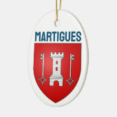 Wapenmunt van martigues, Frankrijk Keramisch Ornament (Links)