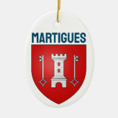 Wapenmunt van martigues, Frankrijk Keramisch Ornament (Voorkant)