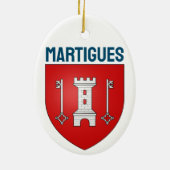 Wapenmunt van martigues, Frankrijk Keramisch Ornament (Achterkant)