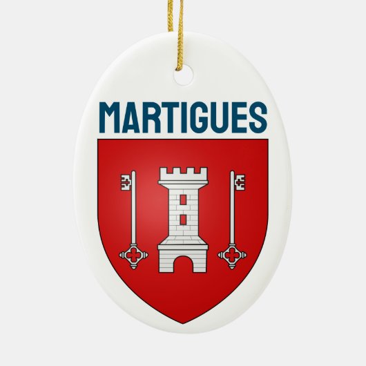 Wapenmunt van martigues, Frankrijk Keramisch Ornament (Achterkant)