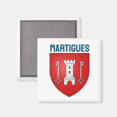 Wapenmunt van martigues, Frankrijk Magneet (Voorkant / Achterkant)